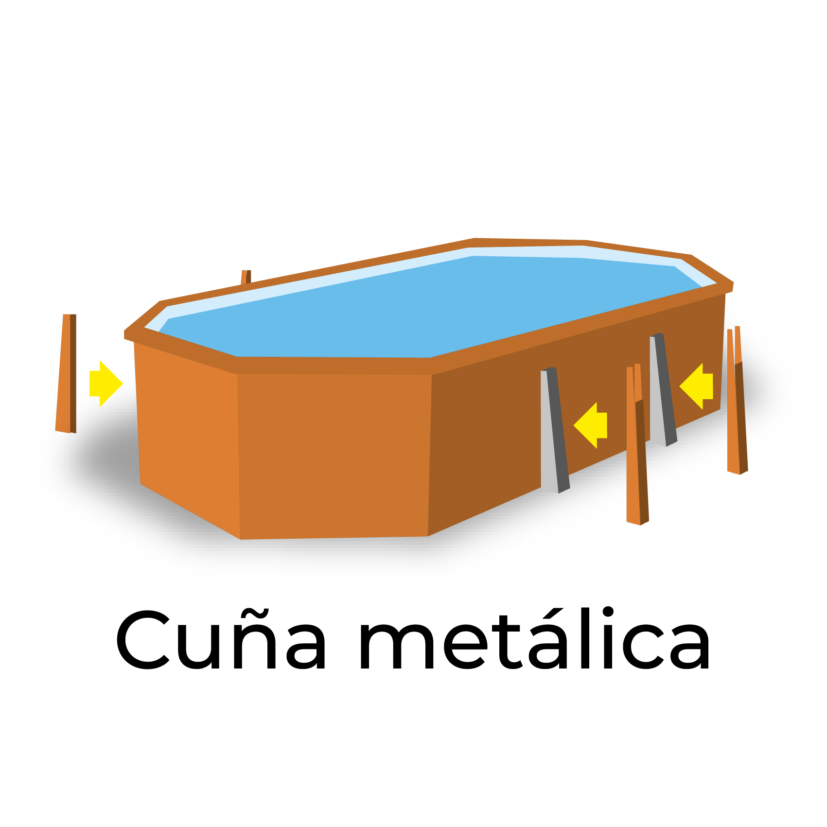 Cuña metálica piscina Carra