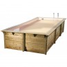 Piscina rectangular madera 555 x 300 x 140 cm beige