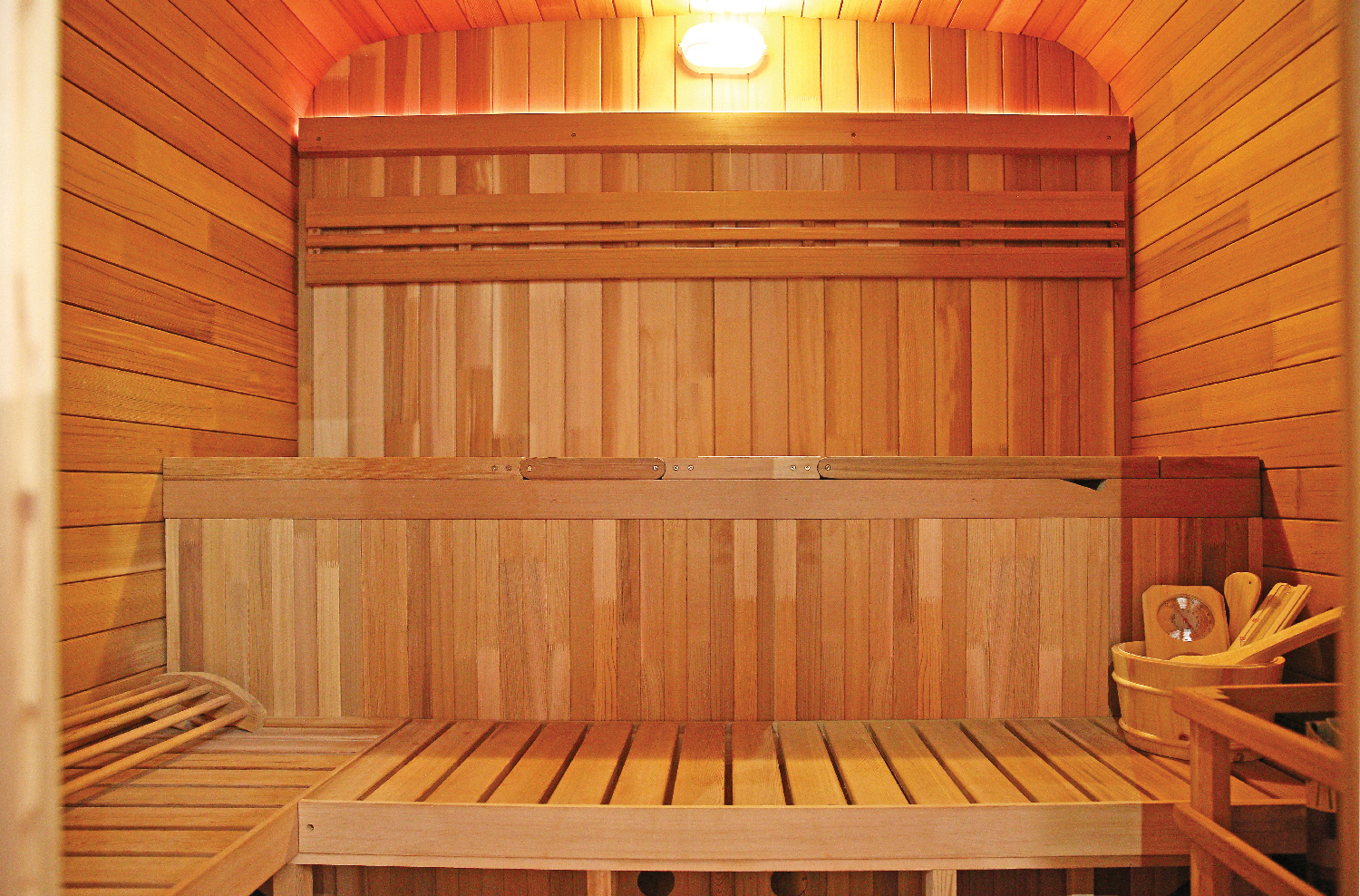 Interior de la Sauna Gaïa Nova