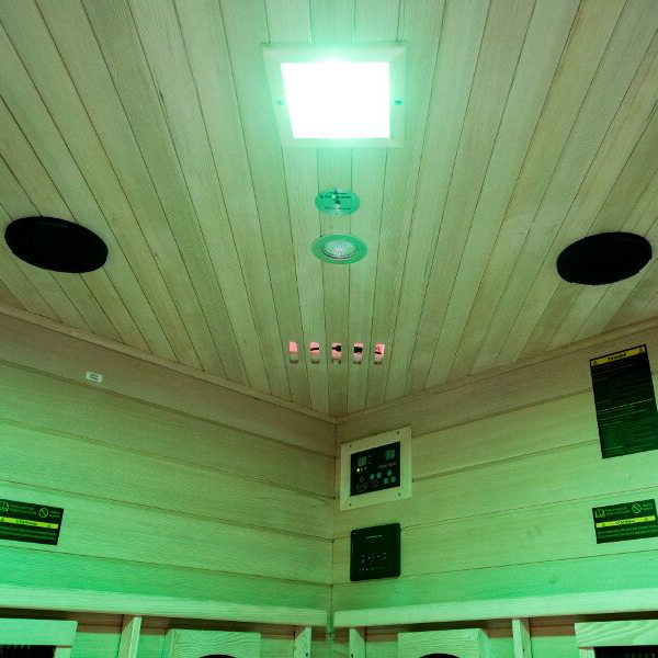 Iluminación verde Sauna infrarrojos Salome