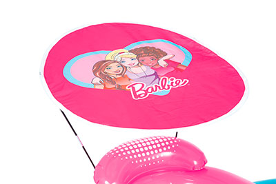 Parasol rosa colchonetas barbie Bestway