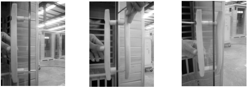 instalacion puerta sauna alinear manillas