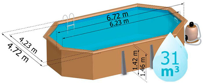 medidas piscina madera vermela gre