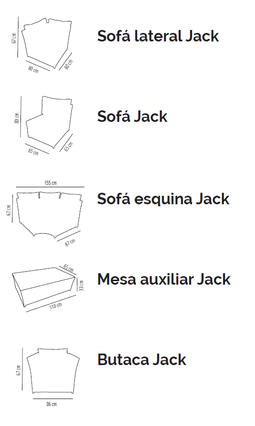 medidas módulos jack
